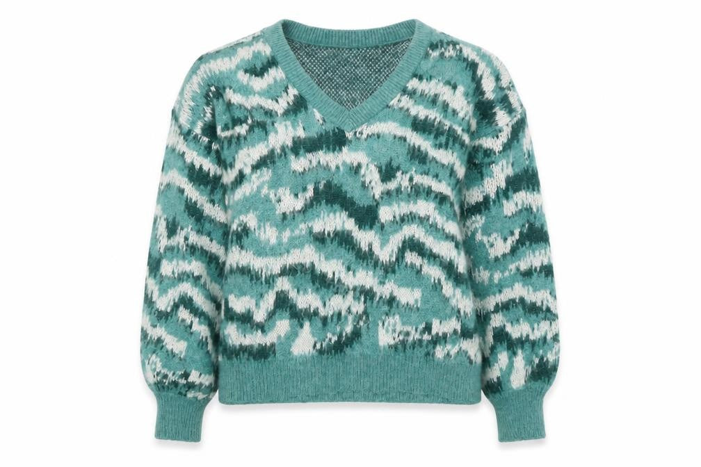 VILA Women's Green V-Neck Pullover Jumper Size 8