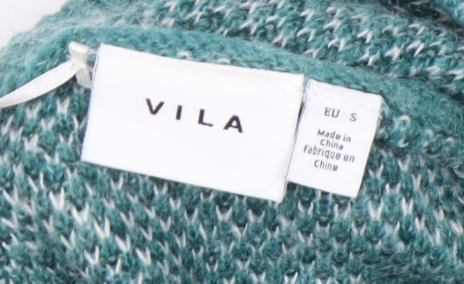 VILA Women's Green V-Neck Pullover Jumper Size 8