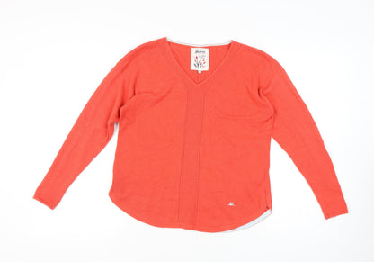 Additional front view of Mantaray Women's Red V-Neck jumper, size 10