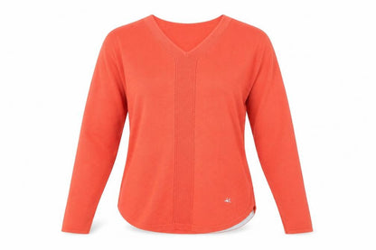 Front view of Mantaray Women's Red V-Neck jumper, size 10