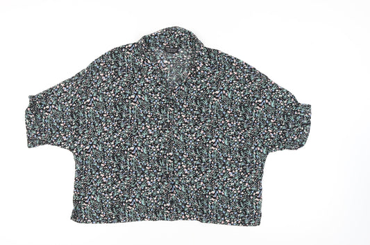 Topshop Women's Floral Collared Blouse - UK 12