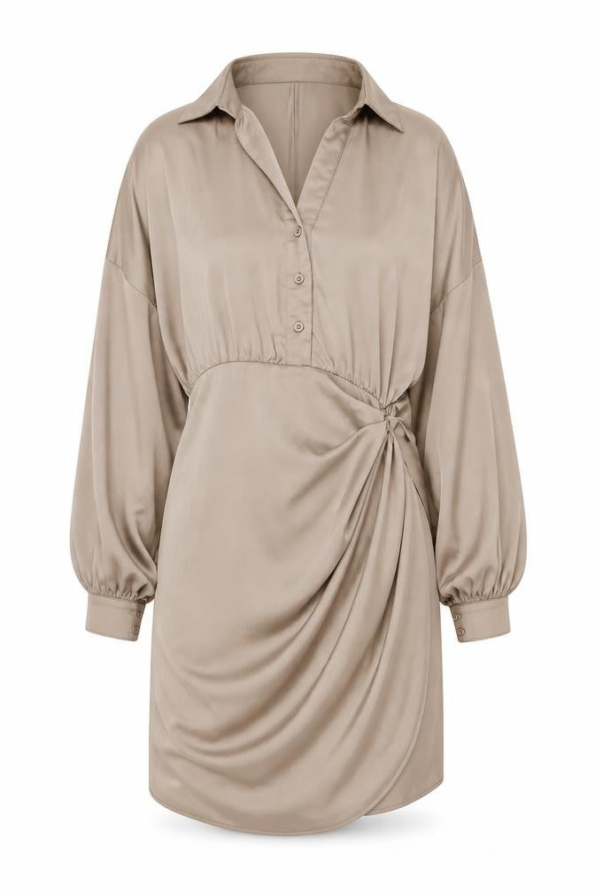 PRETTYLITTLETHING Women's Brown Collared Dress Size 12