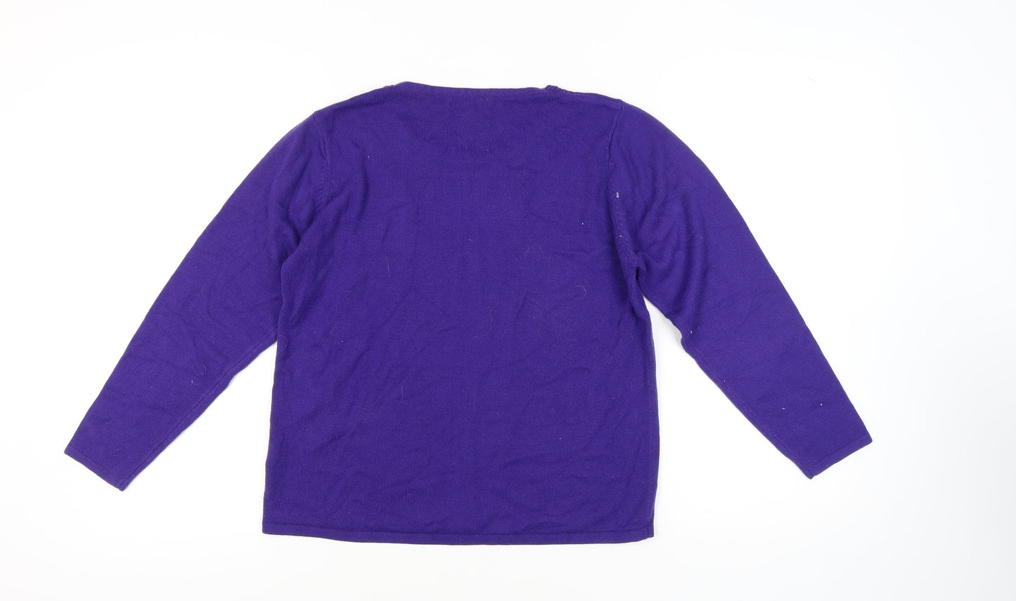 Fay Louise Women's Purple Jumper M/L Beaded Acrylic