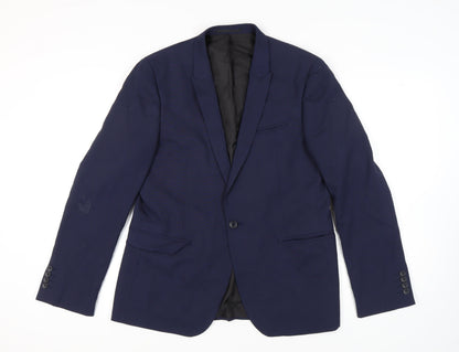 Additional front view of ASOS Men's Blue Single Breasted Blazer, size 42