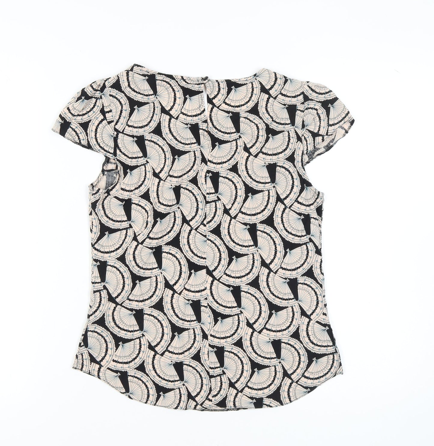 Billie & Blossom Women's Black Geometric Blouse, Size 10