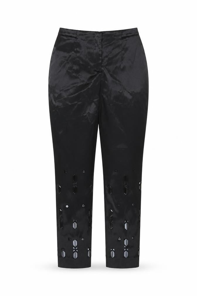 H&M Women's Black Cropped Trousers, Size 10, Stretch