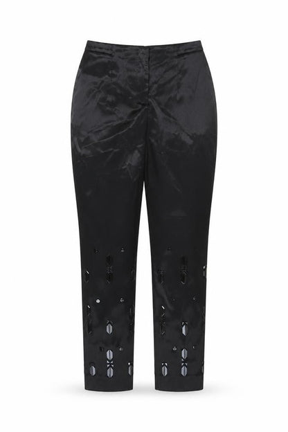 H&M Women's Black Cropped Trousers, Size 10, Stretch
