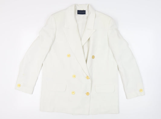 Alexon Women's White Double-Breasted Blazer Size 12