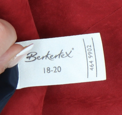 Berkertex Women's Red Coat, Size 18-20, Button Accents