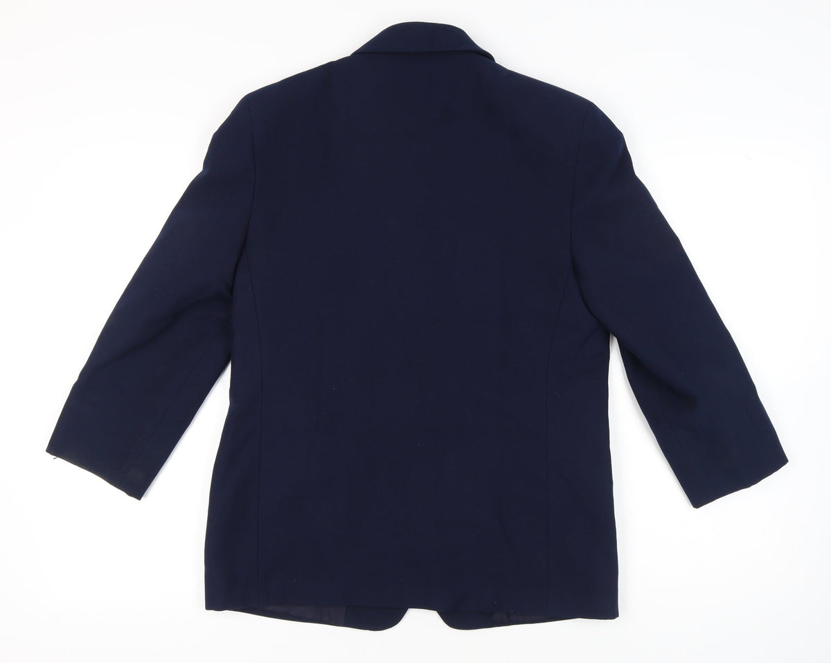 St Michael Women's Blue Blazer Size 12 Classic Style