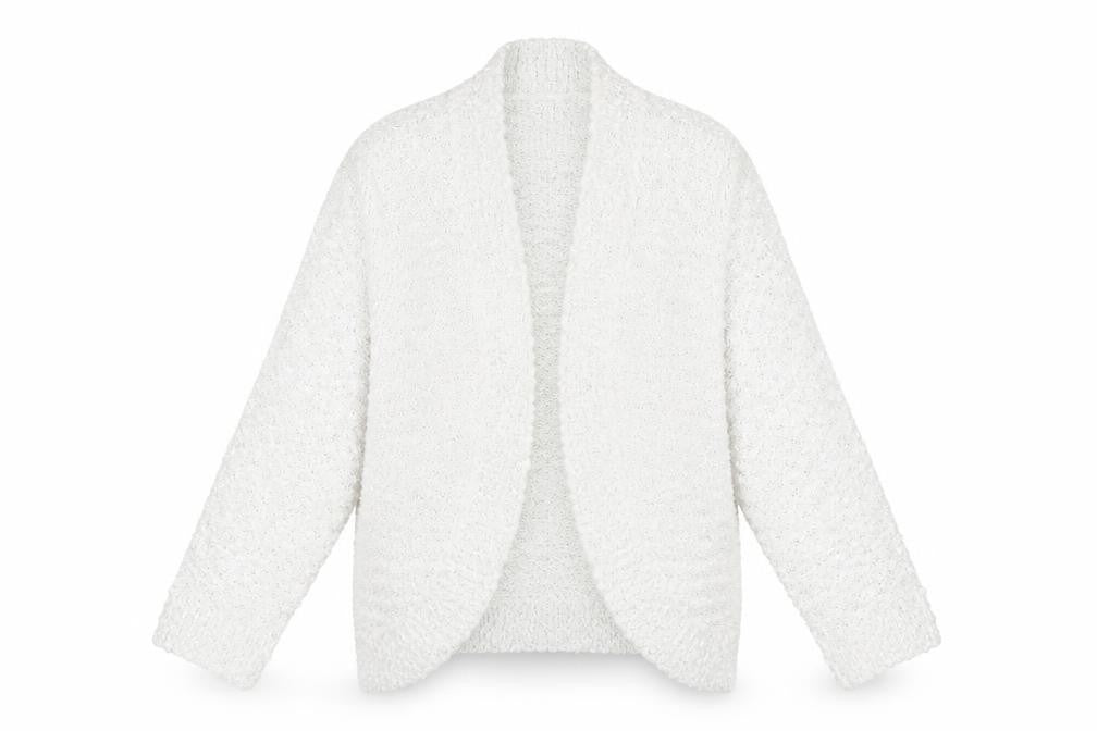 David Emanuel Women's White Open Front Cardigan - Size L