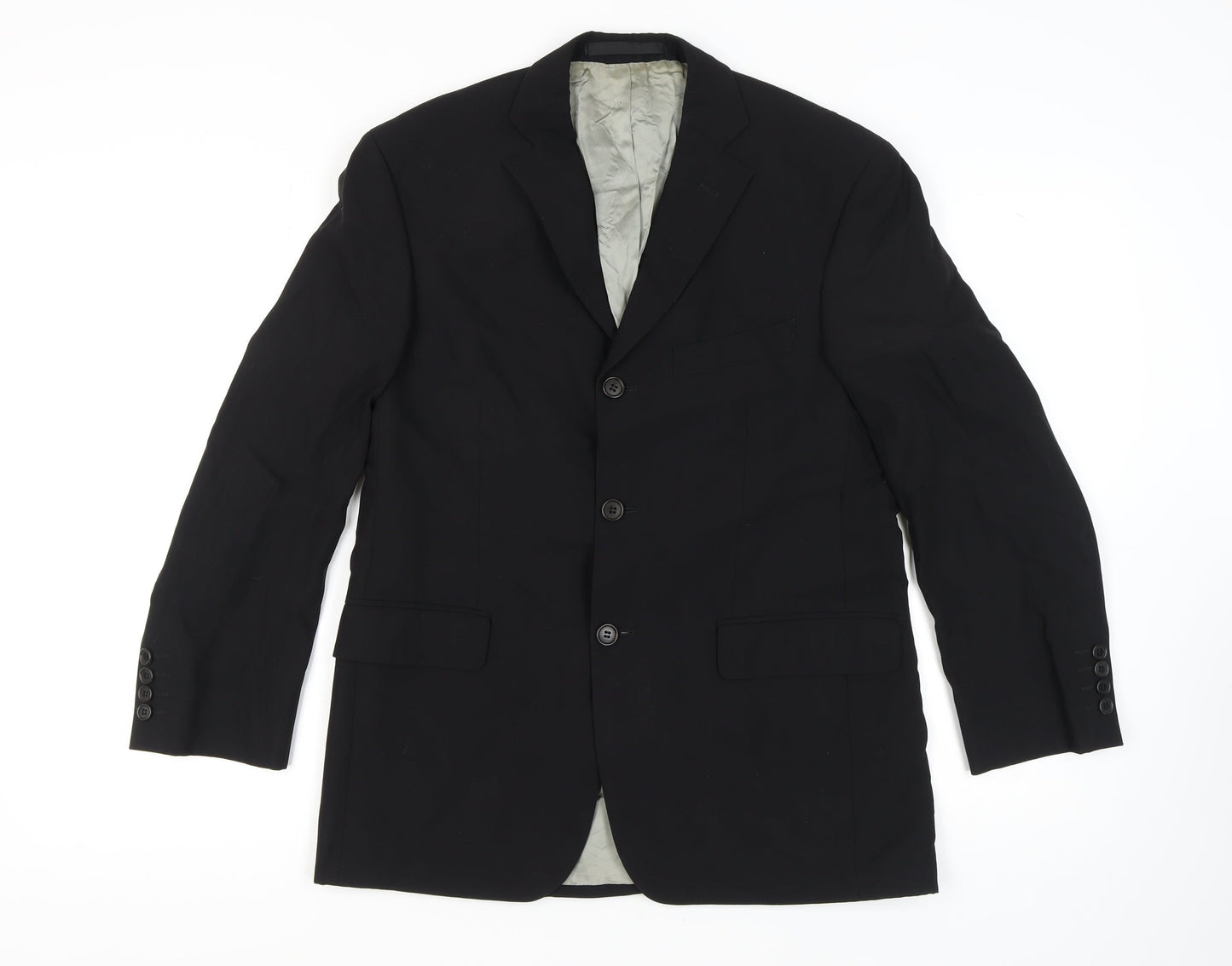 Marks and Spencer Men's Black Wool Blazer, Size 38