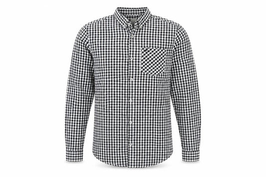 River Island Men's Slim Fit Black Check Shirt S