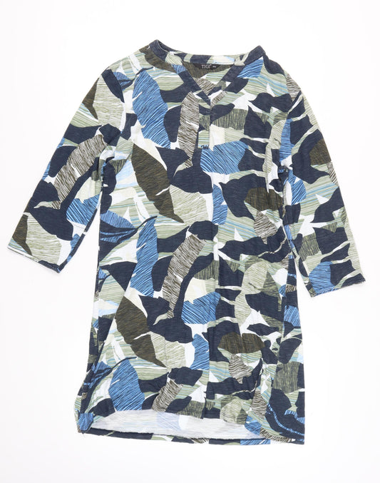 TIGI Women's Multicoloured Camouflage T-Shirt Dress