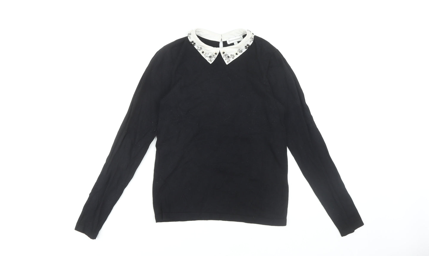 Warehouse Women's Black Collared Blouse, Size 10