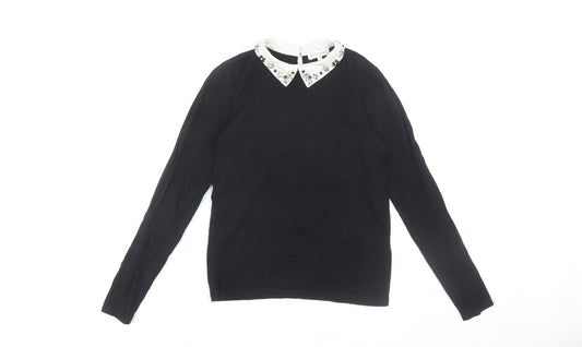 Warehouse Women's Black Collared Blouse, Size 10