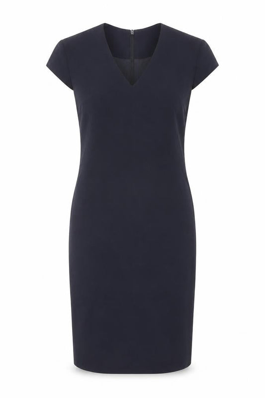 Jigsaw Women Black V-Neck Cap Sleeve Dress, Size 8