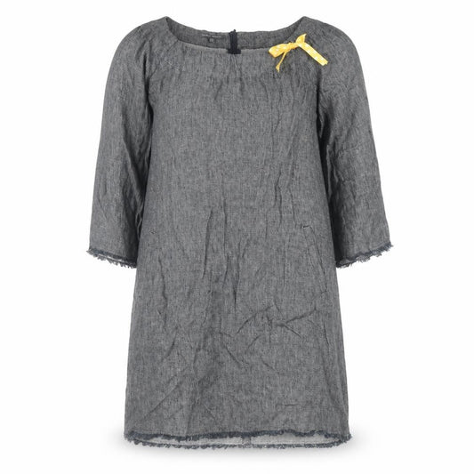 Laura Ashley Women's Grey Bow Accented Dress Size 12