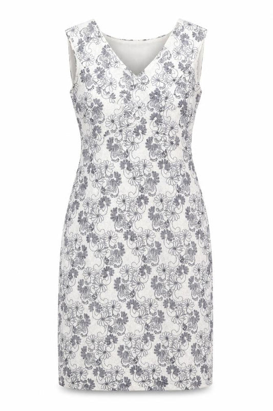 Tia Women's White Floral Sheath Dress Size 12