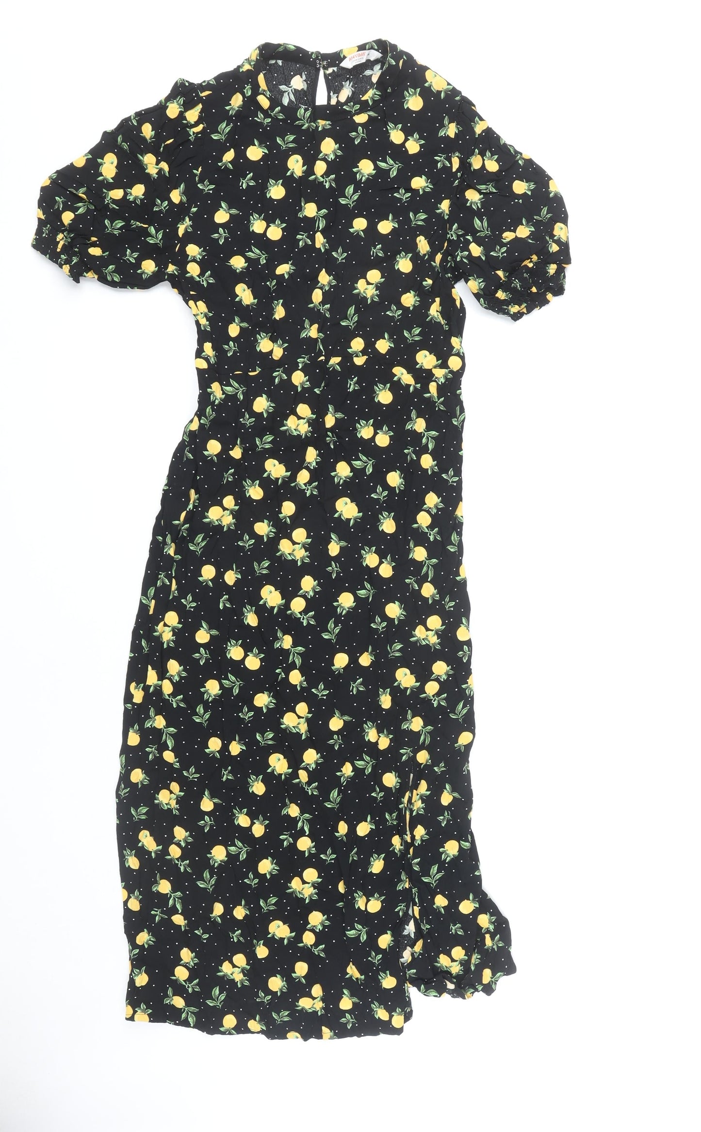 John Lewis Women's Black Midi A-Line Dress, Size 14