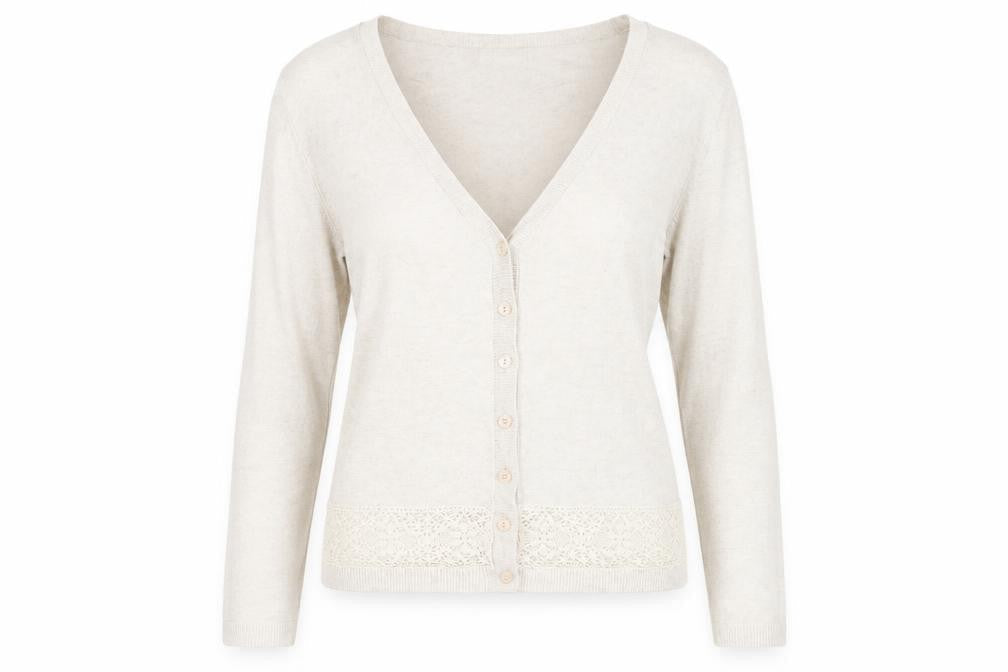 Alex & Co. Women's Beige V-Neck Cardigan Size 12