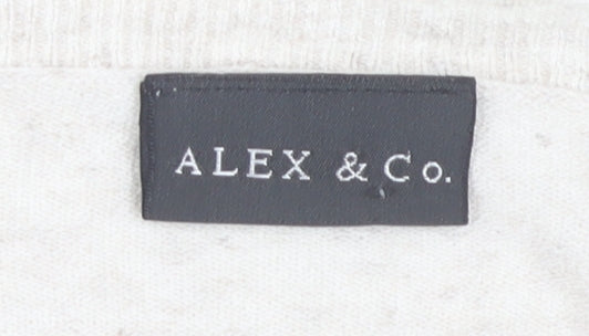 Alex & Co. Women's Beige V-Neck Cardigan Size 12