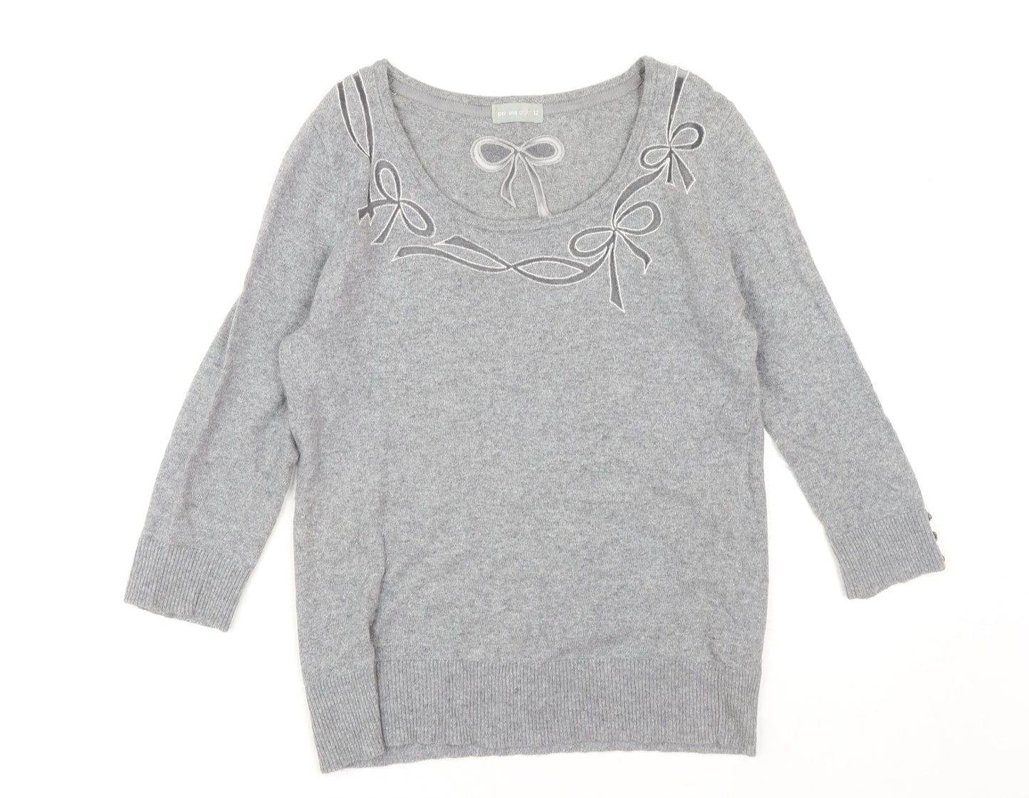Per Una Women's Grey Size 12 Pullover Jumper