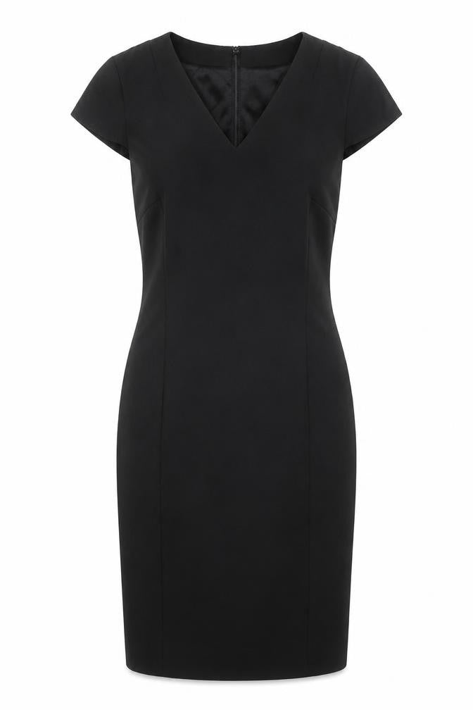 H&M Women's Black Short Sleeve V-Neck Dress Size 10