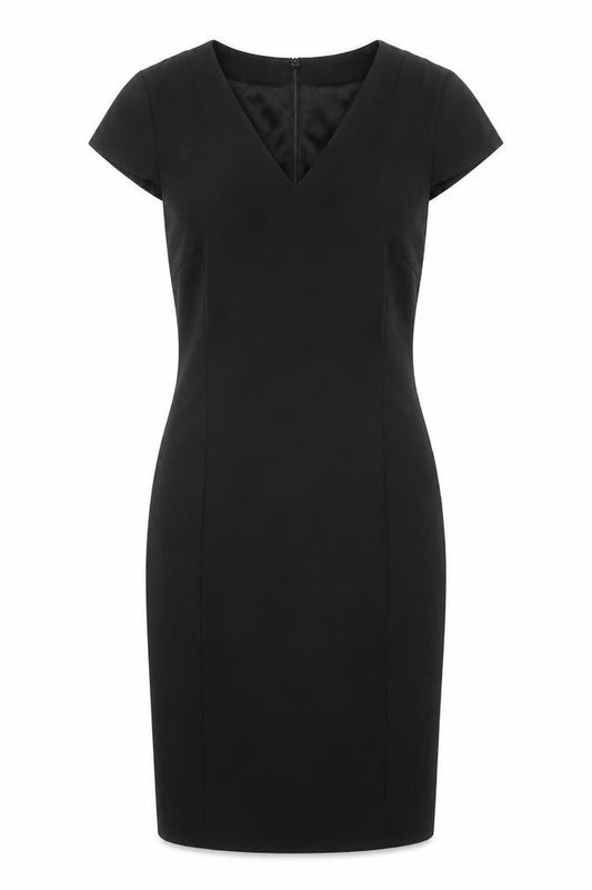 H&M Women's Black Short Sleeve V-Neck Dress Size 10