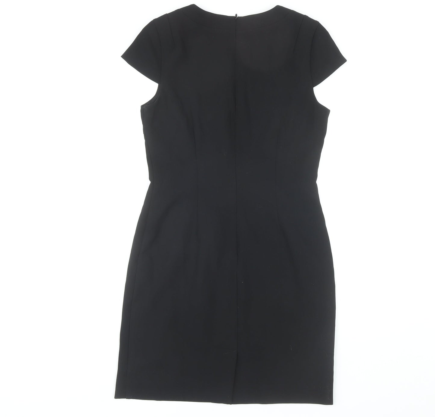 H&M Women's Black Short Sleeve V-Neck Dress Size 10