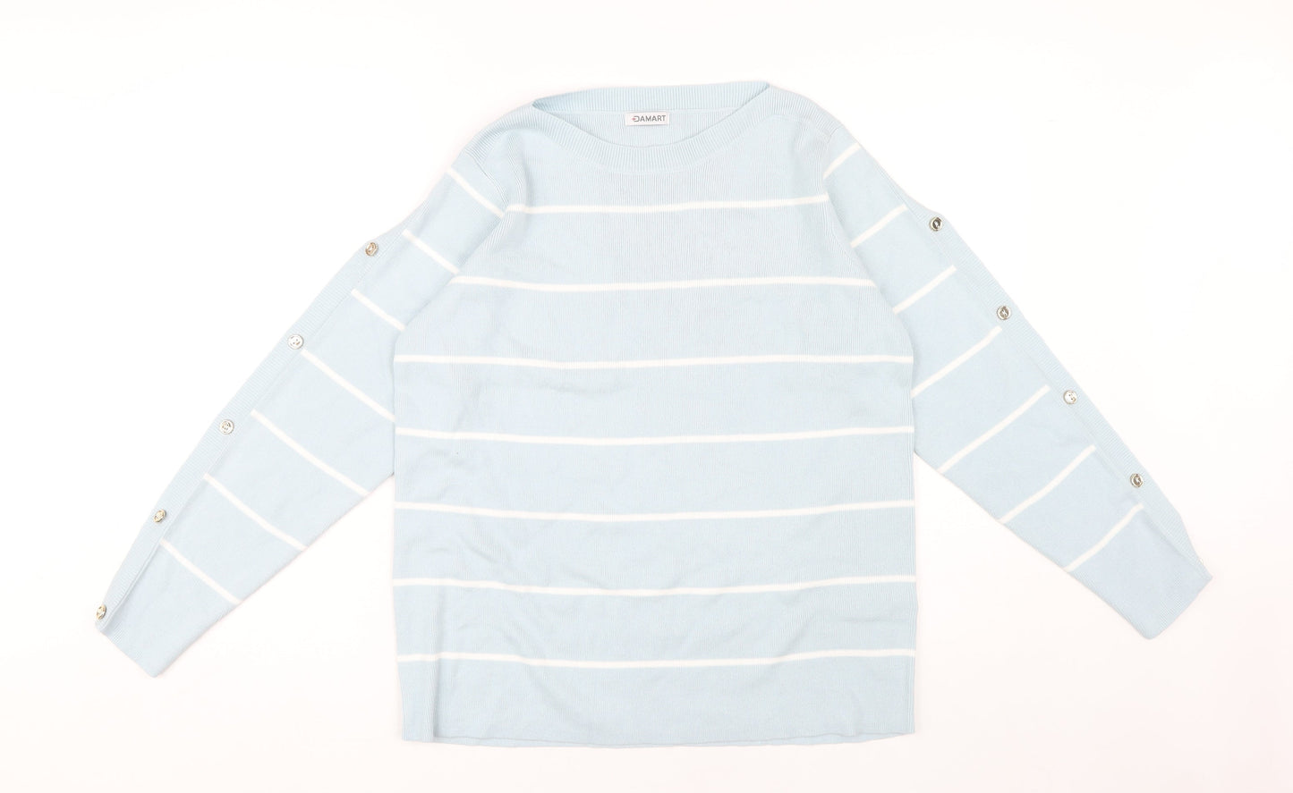 Damart Women's Blue Striped Pullover Jumper Size 14