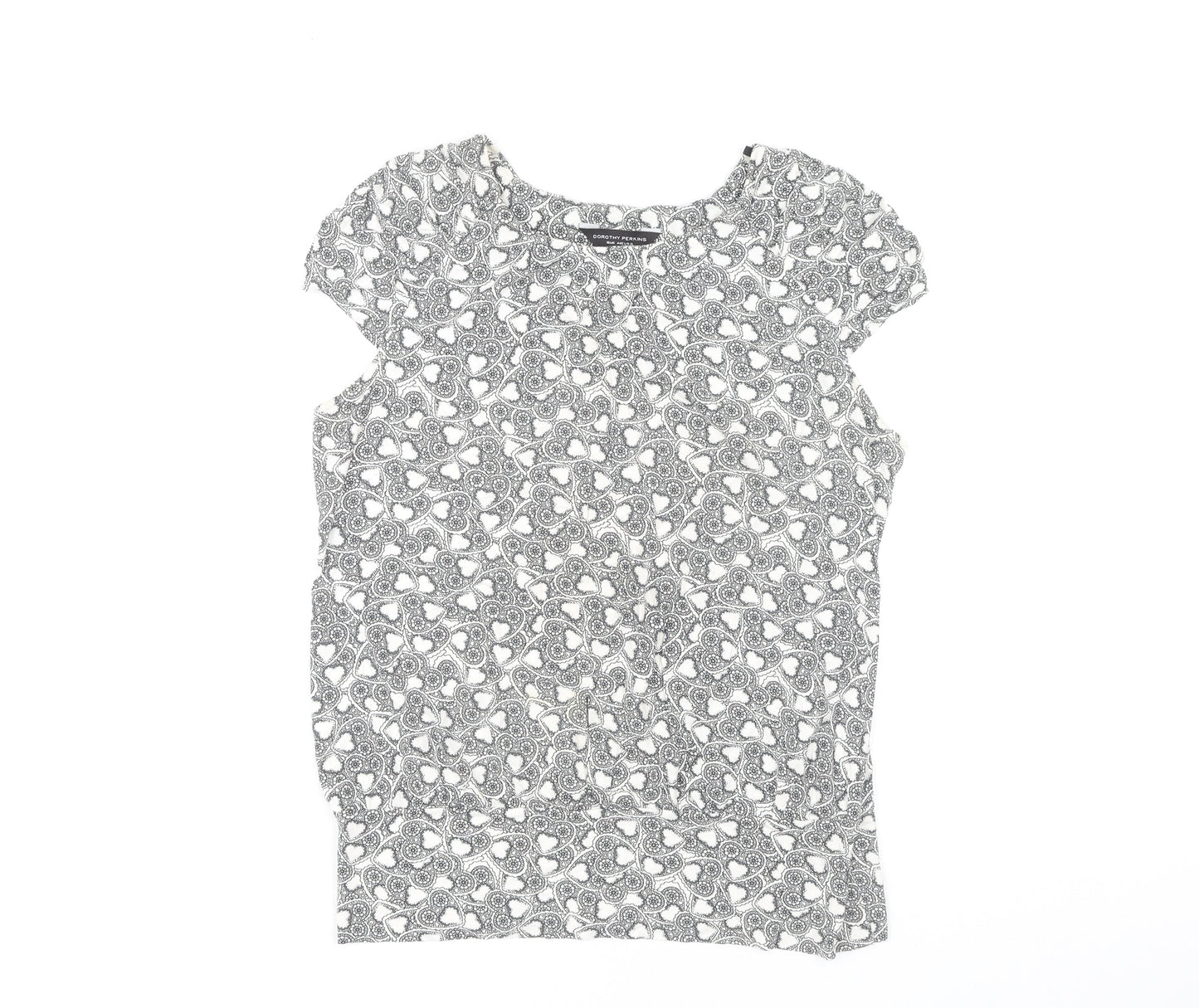 Dorothy Perkins Women Black Floral Blouse Size 16