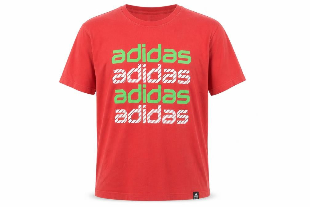 Adidas Men's Red Graphic Print T-Shirt, Size L