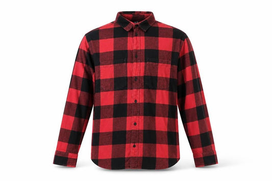 H&M Men's Red Check Button-Up Shirt, Size M, Cotton