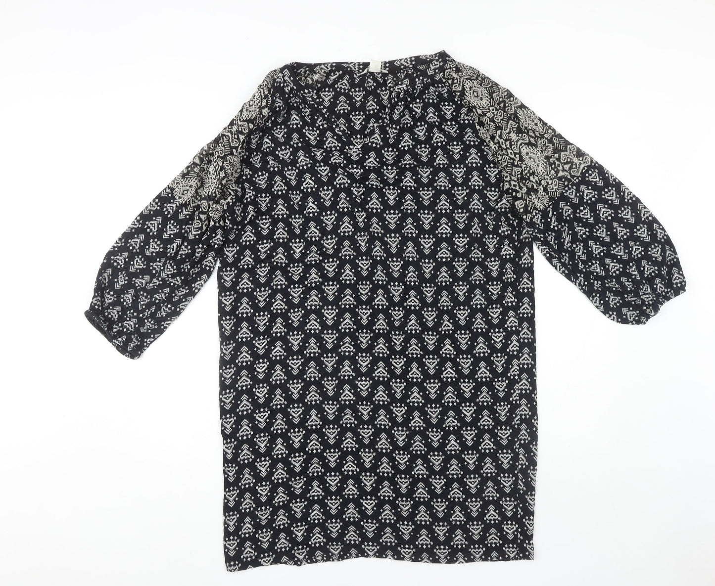 Monsoon Women's Black Geometric Shift Dress Size 8