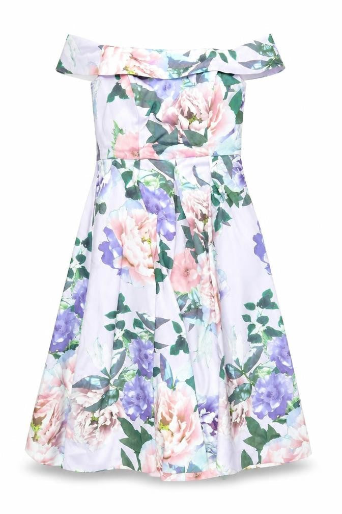 Debenhams Women's Multicoloured Off-Shoulder Dress Size 12