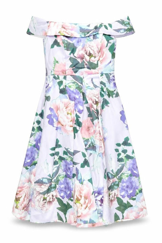 Debenhams Women's Multicoloured Off-Shoulder Dress Size 12