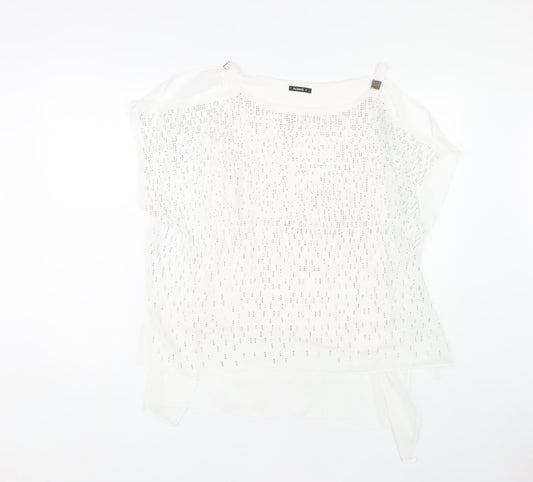 Roman Women White Size 10 Blouse