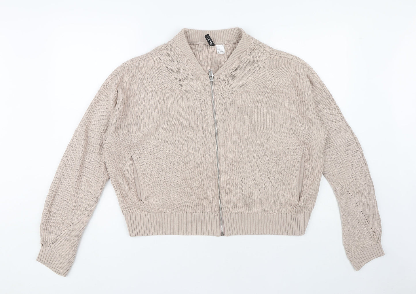 H&M Women's Beige Full Zip Jacket Size 14