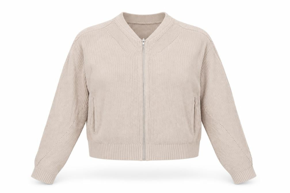 H&M Women's Beige Full Zip Jacket Size 14
