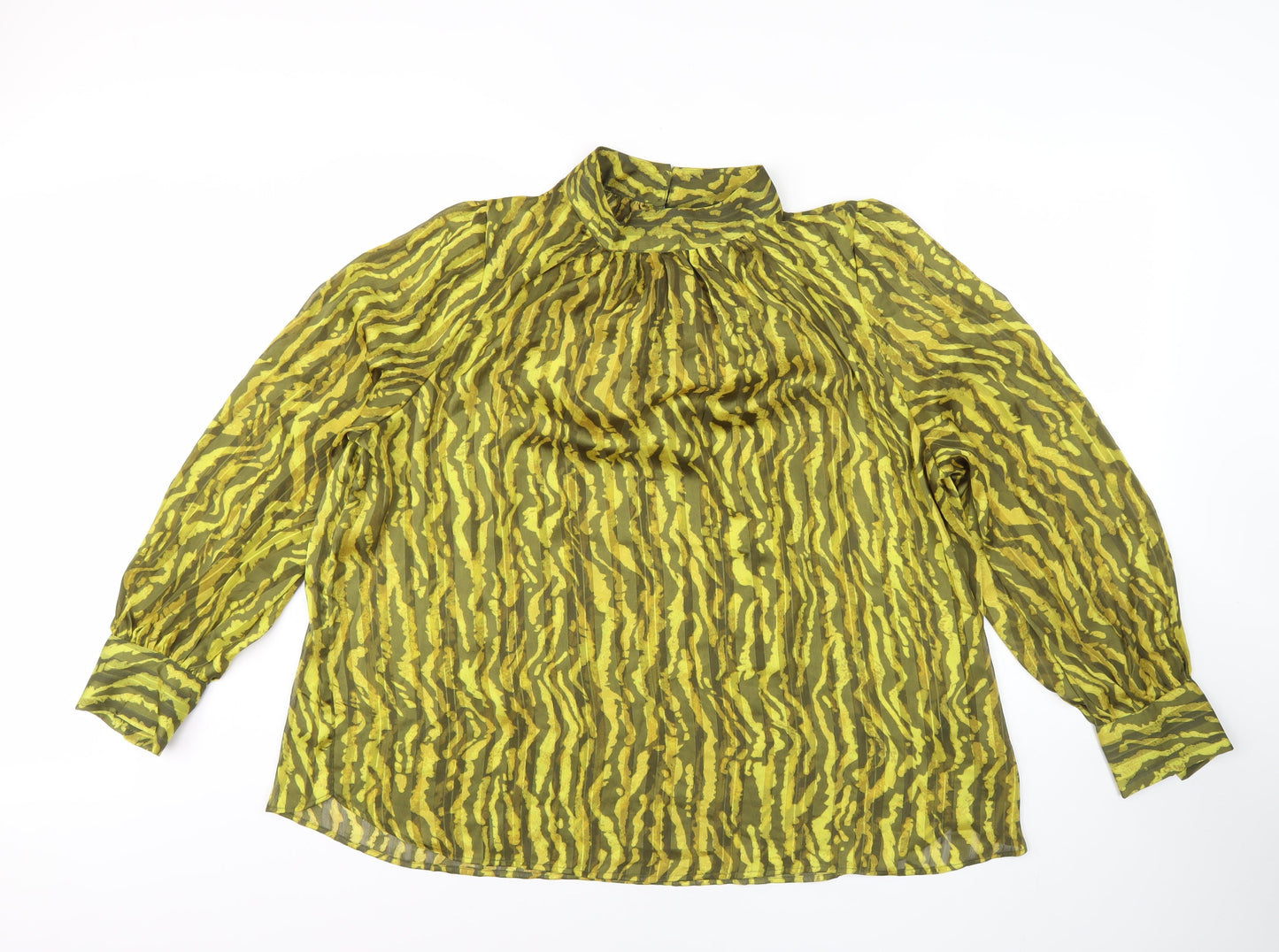 H&M Women's Multicoloured Animal Print Kimono Blouse Size 16