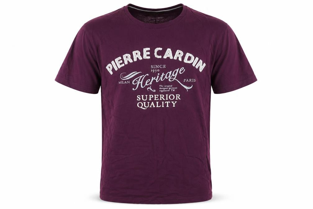 Pierre Cardin Men's Purple Graphic T-Shirt, M, Crew Neck