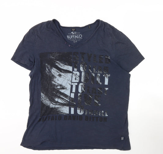 Buffalo David Bitton Men's Graphic Blue T-Shirt Size S