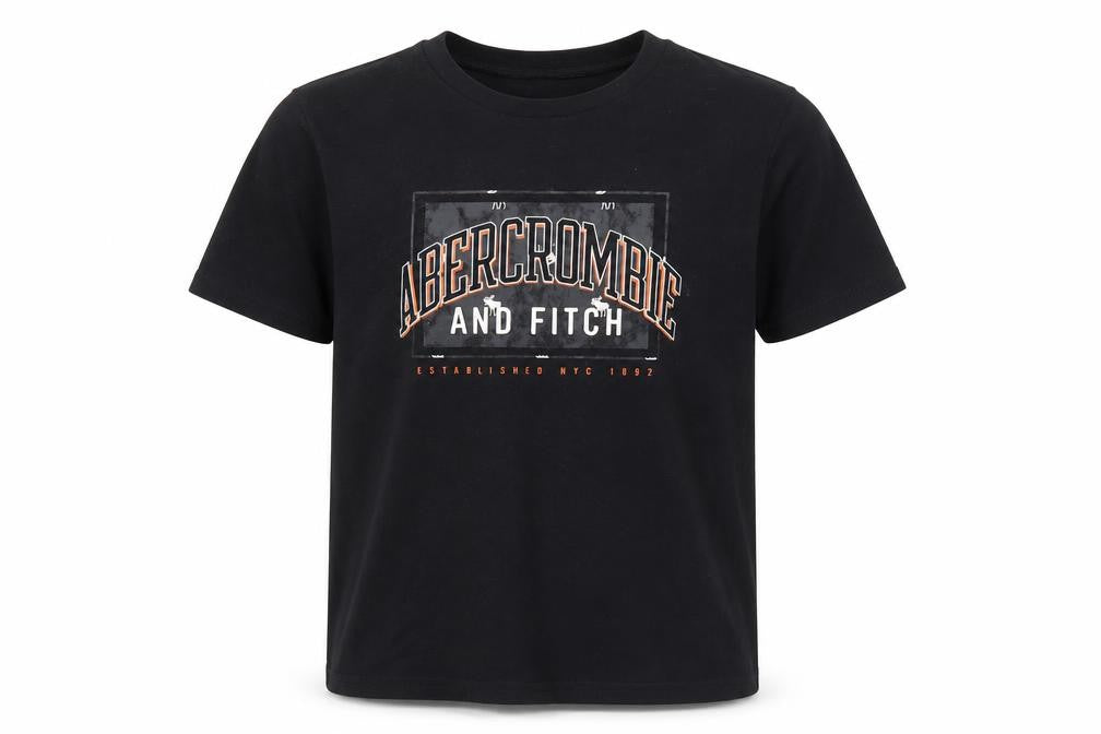 Abercrombie & Fitch Boys Black Graphic T-Shirt 16 Years