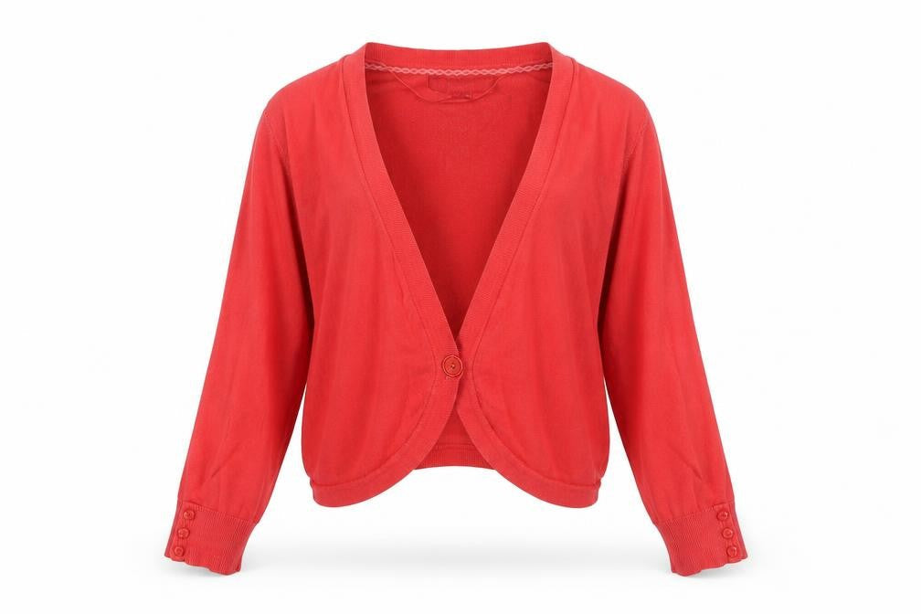 Monsoon Women's Red Cardigan, Size 14, Long Sleeve