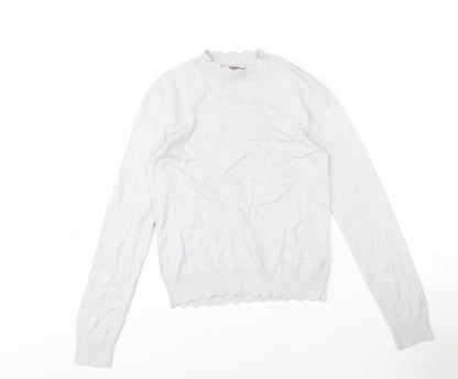 Oasis Women's White Pullover Jumper High Neck S