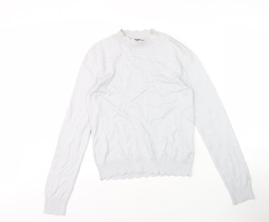 Oasis Women's White Pullover Jumper High Neck S