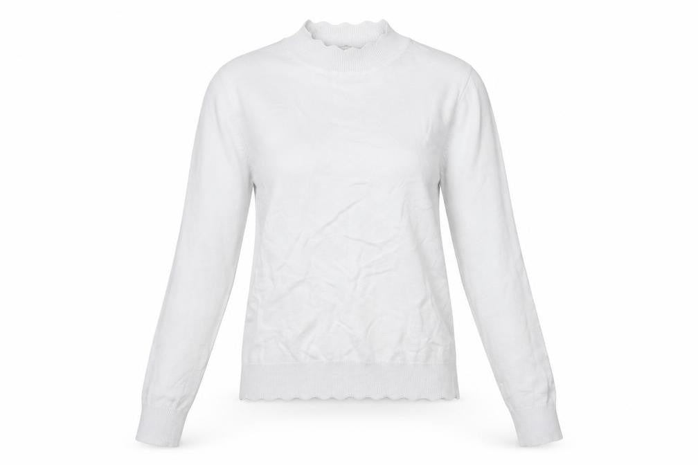 Oasis Women's White Pullover Jumper High Neck S