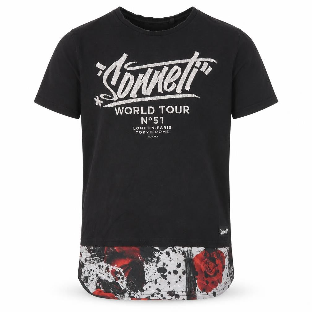 Sonneti Boys Black Graphic T-Shirt 13-14 Yrs - Short Sleeve, Logo