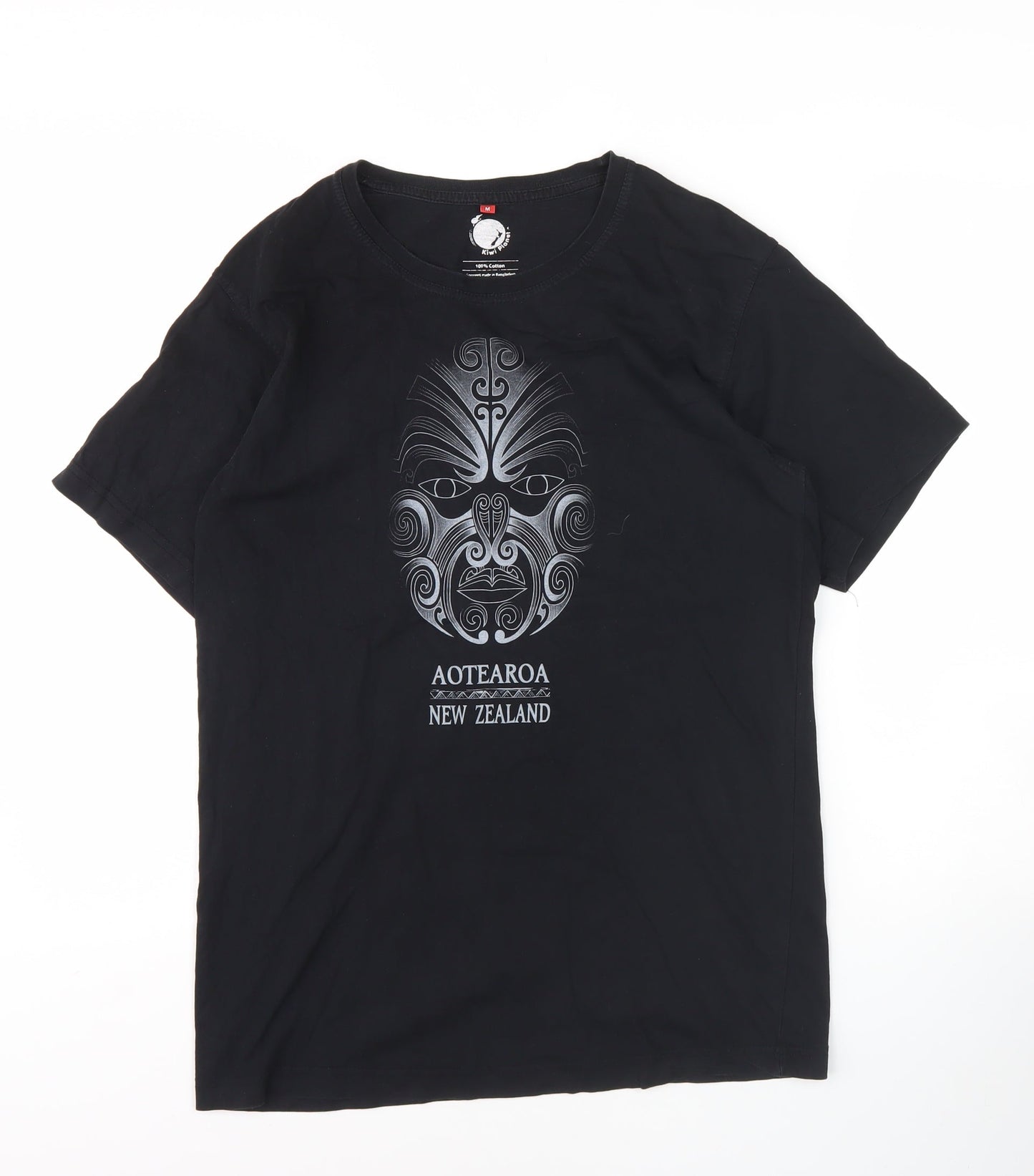 Kiwi Planet Men's Black M Graphic Print T-Shirt